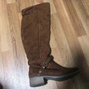 Over the knee suede boots